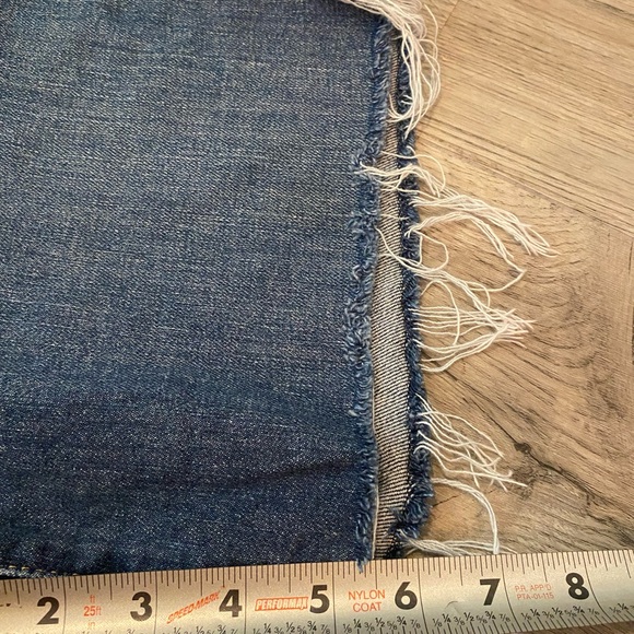 Levis Mile High Shorts Womens 27 Blue Wide Leg Denim Red Stitching Cutoff Summer - Picture 5 of 6